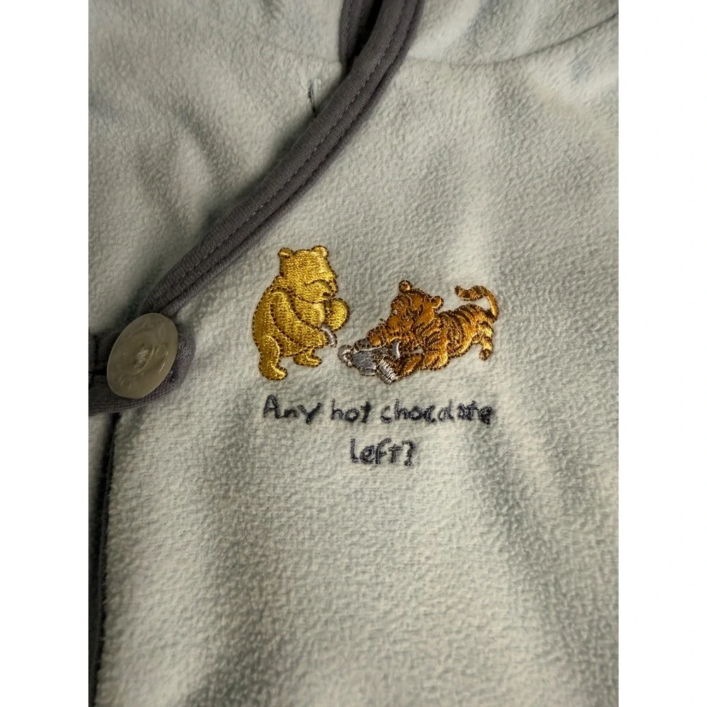 Disney Classic Pooh Blue‎ Fleece Hooded Footie Romper Winnie Tigger 9 Months